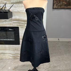 Anthropologie‎ Odille Dress Black Strapless. Size 8